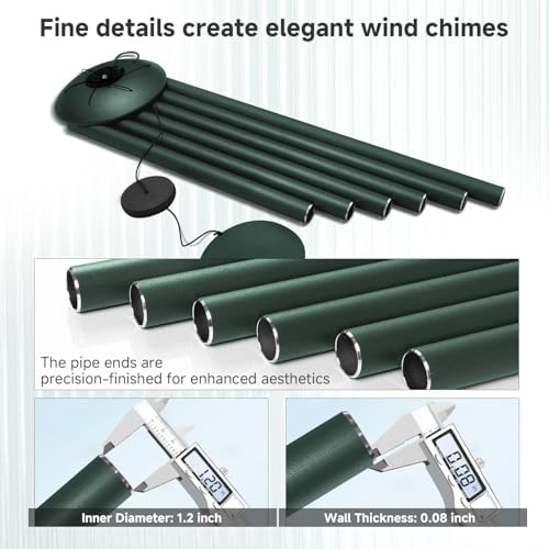 45" Large Wind Chimes for Outside, 6 Thick and Bold Aluminum Tubes (Forest) - Image 3