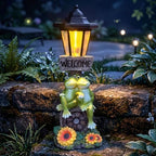 Solar Frog Garden Decor,Frog Solar Lights Outdoor Garden Statue by ZYLiWoo