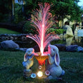 Solar Rabbit Garden Statues Outdoor Decor with LED Lights, Resin Rabbits Figurine Lights Decorations Colour Changing Fiber Optical Light, Outside Lawn Decor for Yard, Unique Housewarming Gift by Unknown