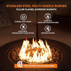 COSIEST 42 inch Outdoor Propane Fire Pit Coffee Table w Concrete Round Base Patio Heater, Certified, 50,000 BTU Stainless Steel Burner, Free Lava Rocks, Rain Cover, Tank Cover - Image 5