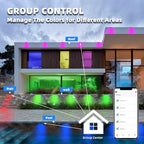 Kaqur 8 Pack 7 Inch 5W RGBCW Retaining Wall Lights, App & Remote Control - Image 5