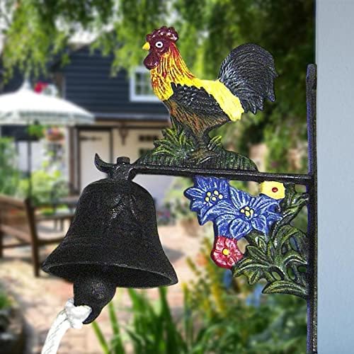 Iron Door Metal Bracket Rustic Hanging Dinner Bell Chime Loud Sound Decoration Suitable for Home Garden - Image 3