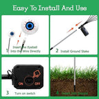 Kohlrabi Halloween Decorations Outdoor, 6 Pack 36 LED Solar Scary Eyeball Swaying Lights, Green Solar Firefly Light Waterproof Outdoor Garden Lights for Halloween Yard Garden Lawn Party Flower Bed - Image 5
