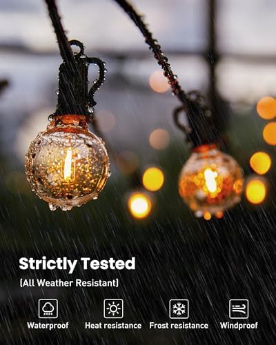 Brightown Outdoor String Lights, 209FT G40 LED IP65 Waterproof Patio Lights - Image 2