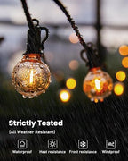 Brightown Outdoor String Lights, 209FT G40 LED IP65 Waterproof Patio Lights - Image 2