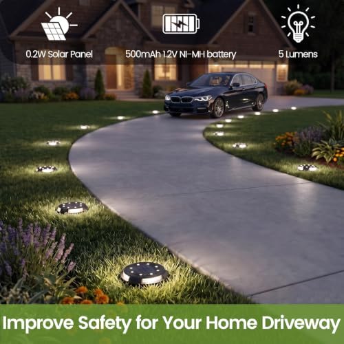 8 Pack Solar Ground Lights Uplight Sidelight 4000K Driveway Lights - Image 3