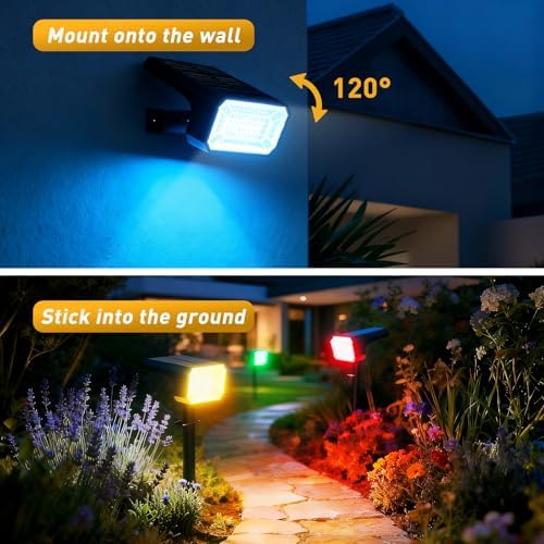 Solar Spot Lights Outdoor, Landscape Spotlights, 12 Pack, Colored - Image 4
