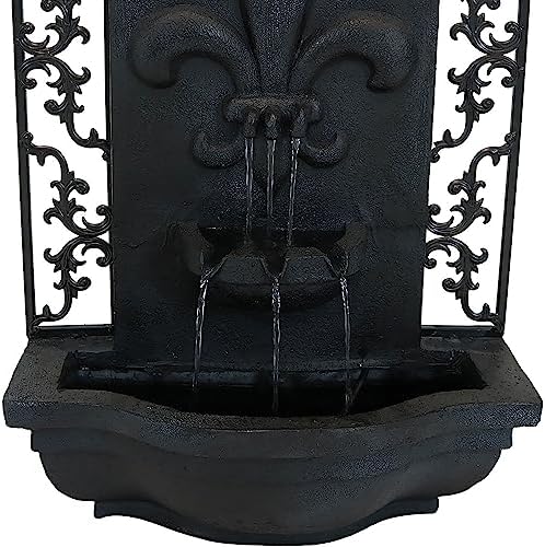 Sunnydaze French Lily 33-Inch Electric Outdoor Wall Water Fountain - Lead - Image 6