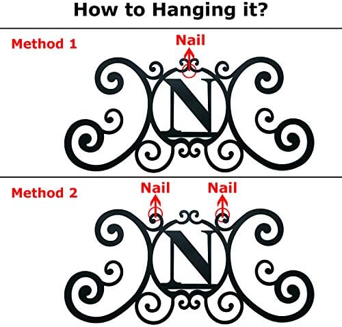 24 Inch House Plaque Letter - Wrought Iron Metal Scrolled Monogram Initial Letter for Home Door Wall Hanging Art Decor Family Name Last Name Letter Sign (S, 24 x 11 inches,Thick 0.078 inch (2mm)) - Image 6
