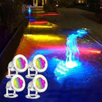 LED Pond Lights with Remote Control, 6W SS316 Stainless Steel RGB Underwater Fountain Light IP68 Waterproof Outdoor Underwater Lights for Pond Waterfall (4) - Image 3