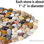 6 PCS River Rock Stepping Stones Outdoor, 12 Inch Diameter Round Pavers Pebbles Polished Gravel for Garden Walkway - Image 3