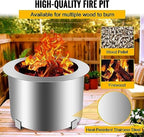 21.5-28.5" Smokeless Outdoor Fire Pit Stove Wood Campfire Grill for Outside Stainless Steel,Silver,21.5 Inch - Image 4