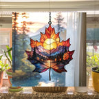 Maple Leaf Moutain Range Scene Acrylic Suncatcher - Image 4