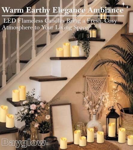 Flameless Candles - LED Fake Remote Control Battery Operated Waterproof Timer Pillar Flickering Plastic LED Outdoor Electric Faux Velas Realistic Home Decor Ivory Candle 4" 5" 6"x3" Set of 9 - Image 6