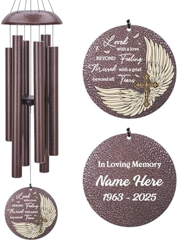 Personalized Sympathy Wind Chime, Wind Chimes for Loss of Loved Father/Mother/Lover, Commemorative Sympathy Bereavement Gifts for Condolences/Funeral by ExtrabilyOfficial