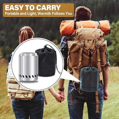 HGD 9.6 x 7.1 in Small Tabletop Fire Pit, Portable Mini Smokeless Table Top Firepit, Low Smoke Camping Stove for Outdoor & Patio, Fueled by Pellets or Wood, with Travel Bag, Stainless Steel, Silver - Image 5