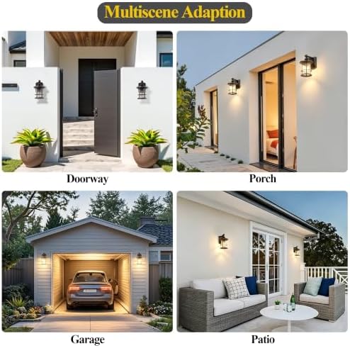 MICSIU 100W Max Vintage Farmhouse Oil Rubbed Bronze Outdoor Wall Light - Image 6