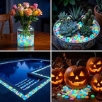Colorful Glow-in-The-Dark Garden Stones,Night Guide Pebbles,for Aquarium Fish Tank Sidewalk Garden Path Patio Terrace Lawn Yard Ornaments Colorful Cobbles Decor (600, Blue) - Image 5