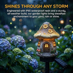Solar Fairy-Tale Mushroom Cottage Garden Light (Pink) - Image 6