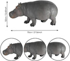 12.6'' Weather Resistant Hippopotamus Garden Statue, Realistic Resin Hippo Wildlife Sculpture, Outdoor Decor for Lawn, Yard, Patio & Pond Landscaping - Image 2