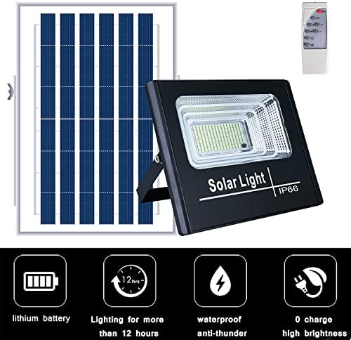 UT Solar Outdoor Security Light - 87 LEDs, Equiv. 40W LED Flood Light, IP66 Waterproof with Remote Control, Auto Dusk to Dawn Sensor for Yard Porch Balcony - Image 3