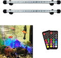 LED Aquarium Light, 2 Pack 15 inches Fish Tank Light RGB Color Underwater Light Submersible Crystal Glass Lights, 42 LED Beads, Brightness Adjustable Memory Function, LED Light bar Stick by COVOART