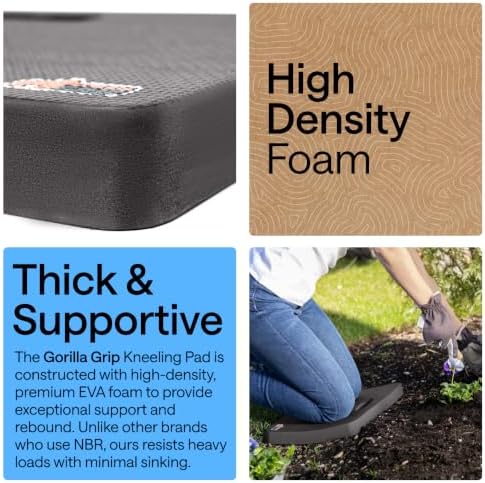 GORILLA GRIP® Extra Thick Foam Kneeling Pad for Gardening, 17.5x11 Charcoal - Image 3