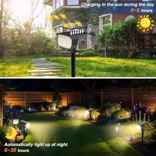 WENATY Solar Spot Lights Outdoor Waterproof Spotlights 12 Pack Warm White - Image 2