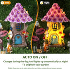 28Pcs Solar Fairy Garden House Resin Kit - Image 4