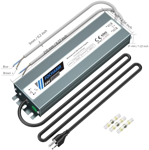 LED Power Supply 200W: AC90-130V to 24V DC 8.3A IP67 - Image 3