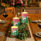 Cozeyat LED Candles Pack of 3 Flameless Electric Tealights with Remote Timer, Cute Christmas Tree Print Christmas Decor Candles Battery Operated Dancing Flames Candles - Image 4