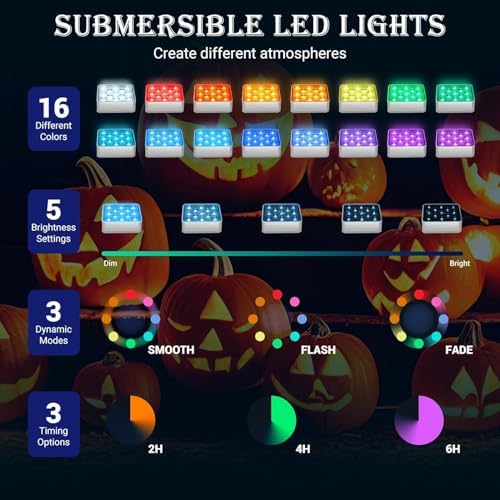 LOFTEK Pool Lights, Rechargeable & Magnetic Submersible LED Lights w/Remote - Image 3