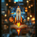 Book of Space and Galaxy Acrylic Suncatcher by AVAGAN