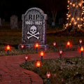 10 Pack Halloween Pathway Stake Lights,19.5ft Halloween Party Decor Walkway Lights with C9 Clear Black&Orange Bulbs for Outdoor Lawn Patio Yard Walkway Garden,Waterproof Clear Black&Orange by Pallerina
