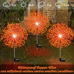 Tujoe 4 Pack Halloween Solar Decoration Outdoor Firework Lights, Orange - Image 5