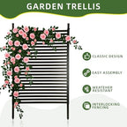 Metal Garden Trellis for Climbing Plants, 59 Inch Tall Fence Plant Support for Flower and Vegetable (35.5" W x 59" H) - Image 3