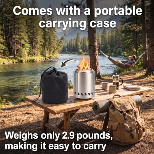 9.7 x 7.1 Inch Stainless Steel Tabletop Fire Pit Mini Smokeless - Image 4
