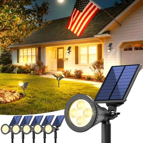 JEJOT 6 Pack Solar Spot Lights Outdoor Waterproof with Focus Beam by JEJOT