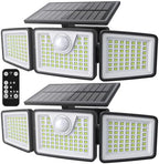 daphino 2500LM Solar Lights, Motion Sensor Outdoor Lights, 3-Head, 2 Pack by ChargebySunLightUpHome