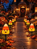 Abeja 7FT Halloween Candy Corn Pathway Lights, 4 LED Outdoor Yard Stakes by Abeja