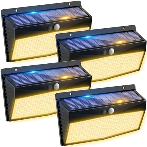 Peasur 368 LED Solar Motion Sensor Lights Outdoor Waterproof with 3 Modes by Peasur