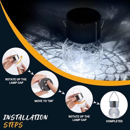 GIGALUMI Solar Lights Outdoor Garden Decor Hanging Lantern for Outside 12Pc - Image 5