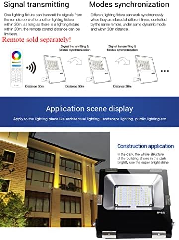 LGIDTECH 30W RGB+CCT LED Landscape Flood Light AC100-240V Color Changing 2700K-6500K Color Temperature Adjustable,Dimmable,Memory Function - Image 5