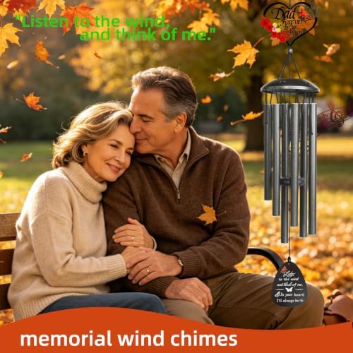 40" Memorial Wind Chimes for Loss of Father,Memorial Gifts for Loss of Dad,Sympathy Gifts for Loss of Dad Father,Funeral Bereavement Condolence Remembrance Gifts ,Large Cardinal Wind Chime Outside - Image 2