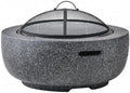 Round Wood Burning fire Pit Outdoor Fireplace for Patio-23 Black by Loomdeen