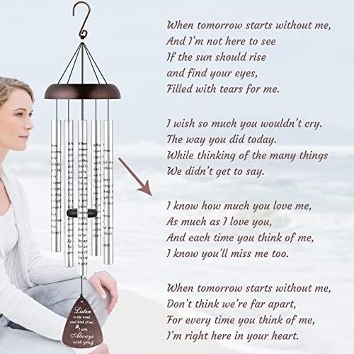 Fabuday 32'' Sympathy Wind Chime Memorial Gift for Loss of Loved One Bronze - Image 5