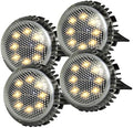 Solar Disk Ground Light 4 Pack Plastic Metal Waterproof Outdoor Lamp by CAXUSD