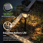 Solar Pathway Lights, Super Bright Solar Lights Outdoor Waterproof, 2 Pack Glass Solar Garden LED Lights, Landscape Lighting Decorative for Path, Yard, Patio, Walkway, Driveway, Slate Black - Image 4