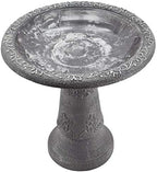 Arcadia Garden Products BB05 Fiberclay Bird Bath Outdoor Garden Decor, Antique Vintage Weather Resistant Water Bowl for Backyard and Patio and, 20-inch Tall, Black - Image 4