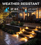 CLOUDY BAY [6 Pack] 12 Inch 12V-15 VAC/DC Low Voltage Hardscape Lighting Paver Light,Retaining Wall Lights Outdoor,IP65 Waterproof, 7W 2700K Soft White,Frost Lens Deck Step Light - Image 3